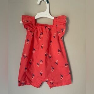 Carters Coral Floral Romper Size 3 Months NWT
